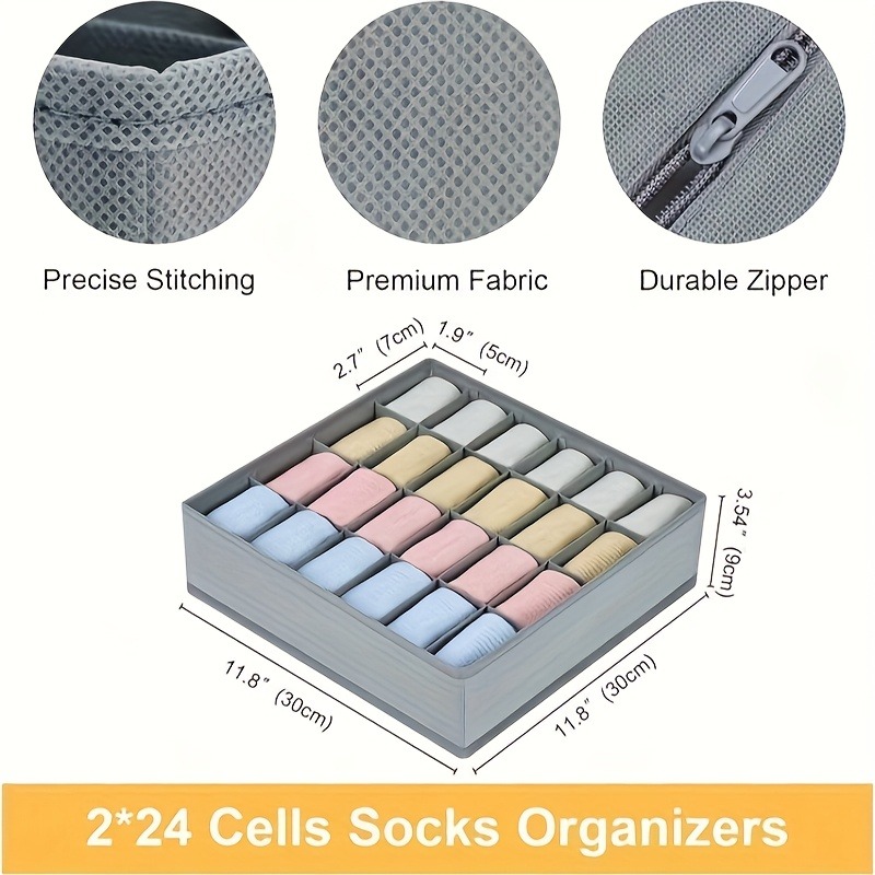 2Pcs 24-Compartment Fabric Soc – Sock Organizer Tray Bewertung und Preis