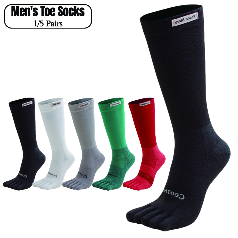 1/5 Pairs Men's High Crew Five – Toe Sock Split Bewertung und Preis