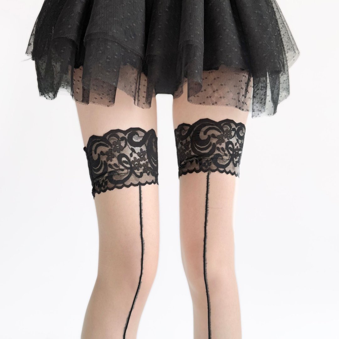 Lace Top Sheer Thigh High Stoc – Thigh High Sock Stay Up Bewertung und Preis