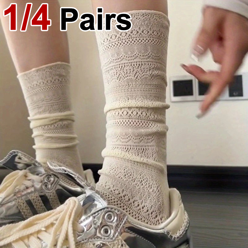 1/4 Pairs Women Lace Trimmed K – Knee High Sock Women Bewertung und Preis
