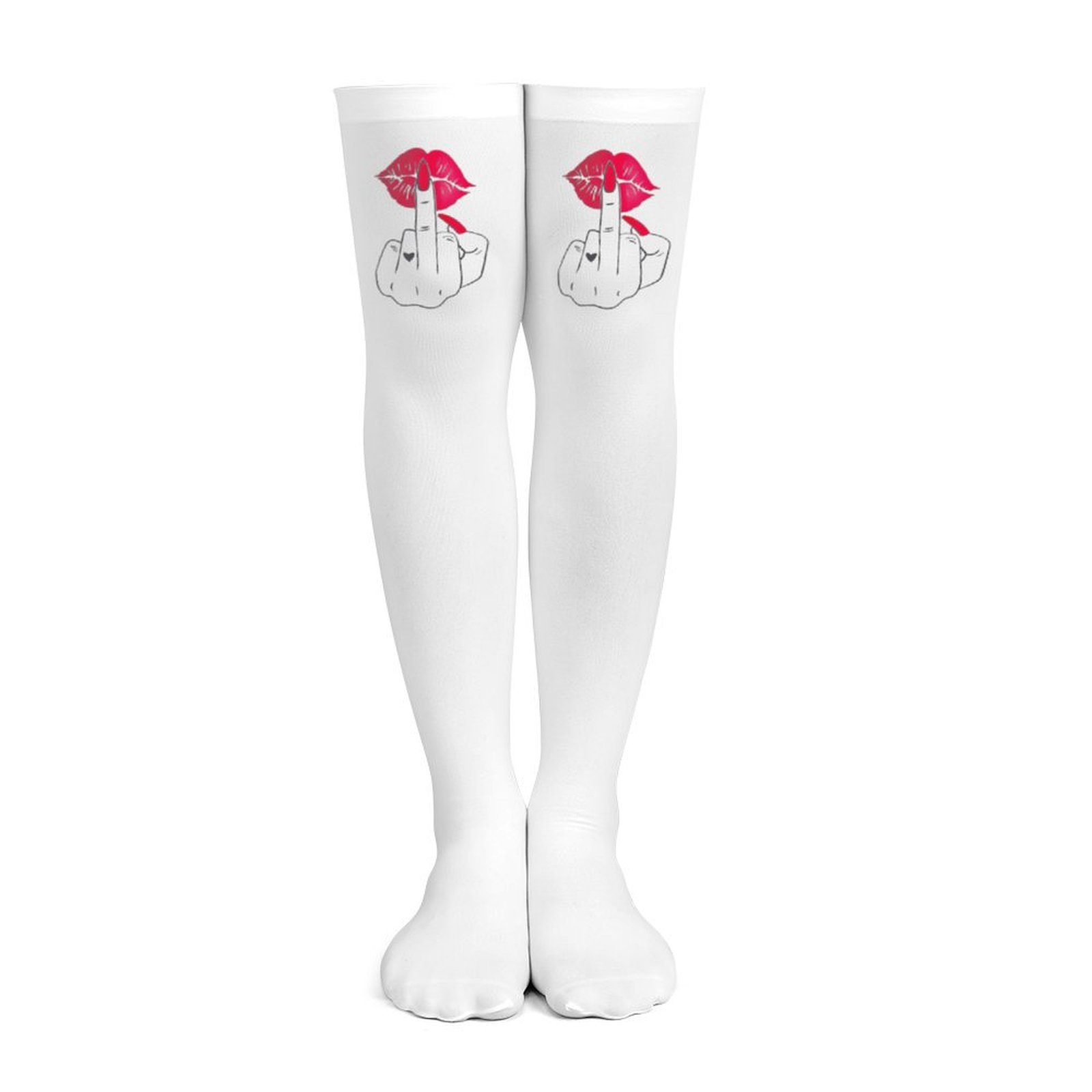Ladies' white middle finger, r – Knee High Sock Women Bewertung und Preis
