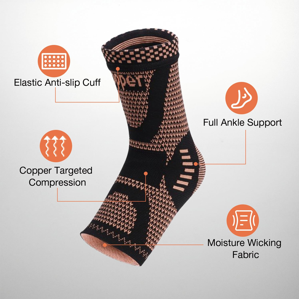 2PCS Copper Ankle Brace Suppor – Ankle Brace Sock Bewertung und Preis