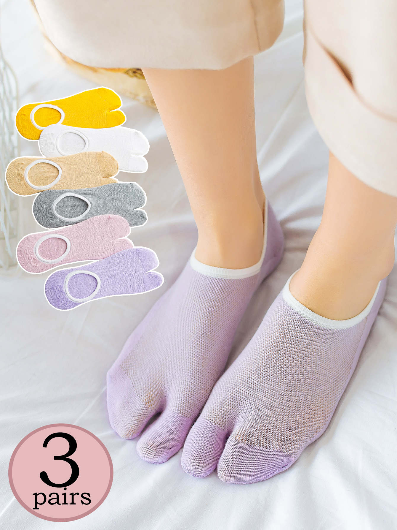 3 Pairs Women's Split-Toe Sock – Toe Sock Split Bewertung und Preis