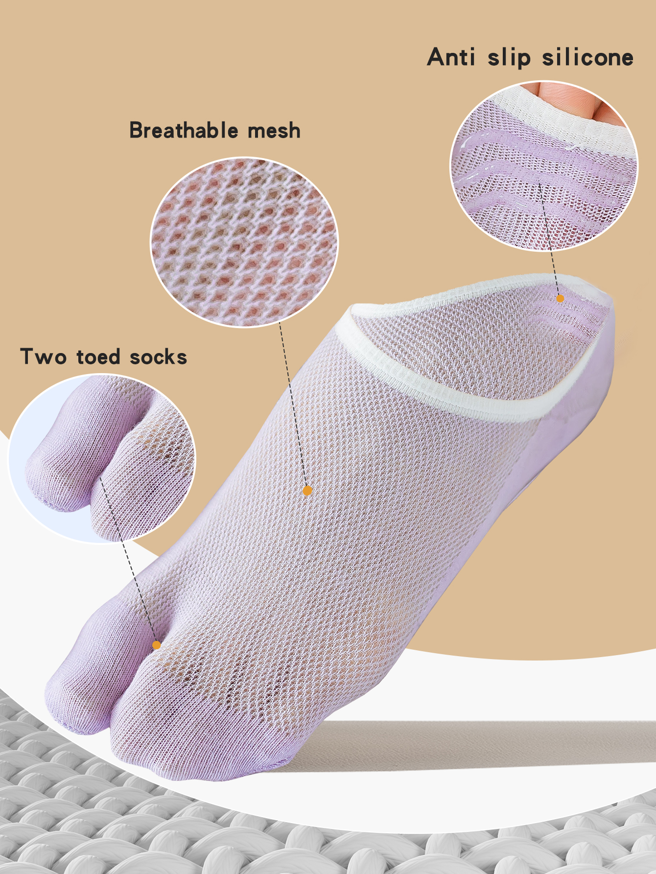 3 Pairs Women's Split-Toe Sock – Toe Sock Split Bewertung und Preis