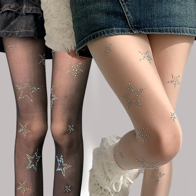 Y2k Star Diamond Rhinestone Fi – Fishnet Stocking Women Bewertung und Preis