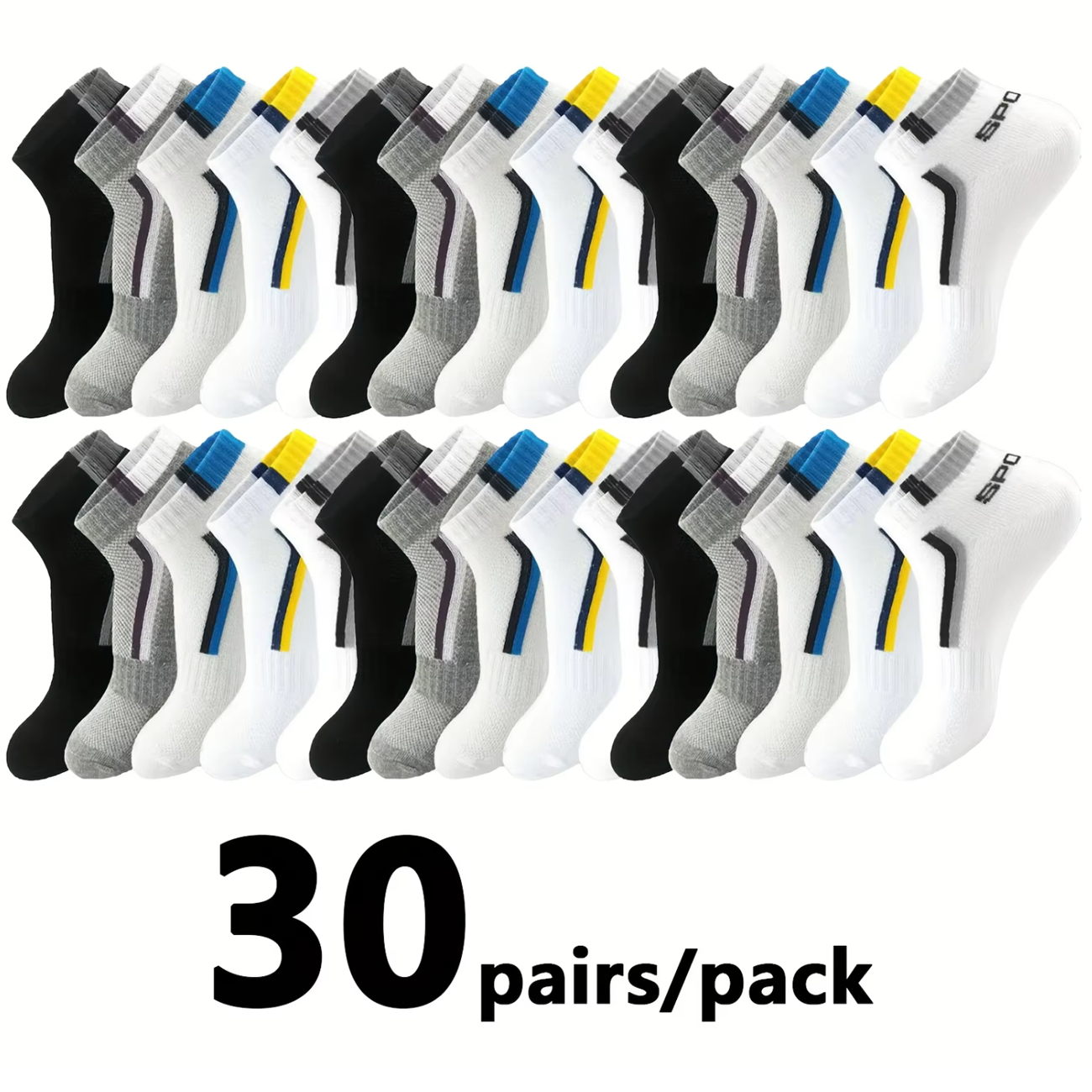 30Pairs Men's Color-block Mesh – Ankle Sock Low Cut Bewertung und Preis