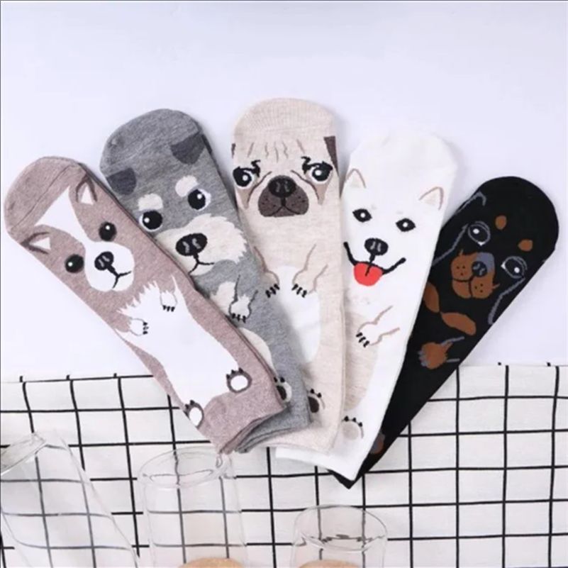 5 Pairs/pack Funny Cartoon Dog – Cotton Crew Sock Pack Bewertung und Preis