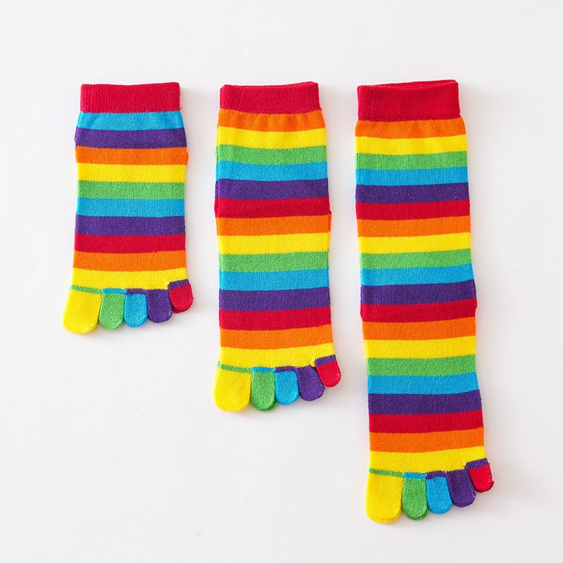 Women's Socks Rainbow Striped  – Toe Sock Split Bewertung und Preis
