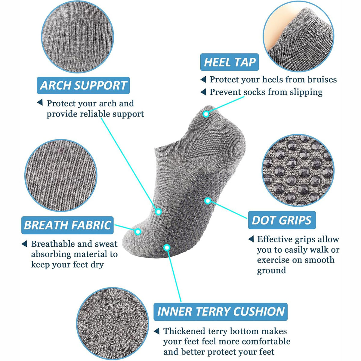 6 Pairs Yoga Socks for Women P – Grip Sock Yoga Bewertung und Preis