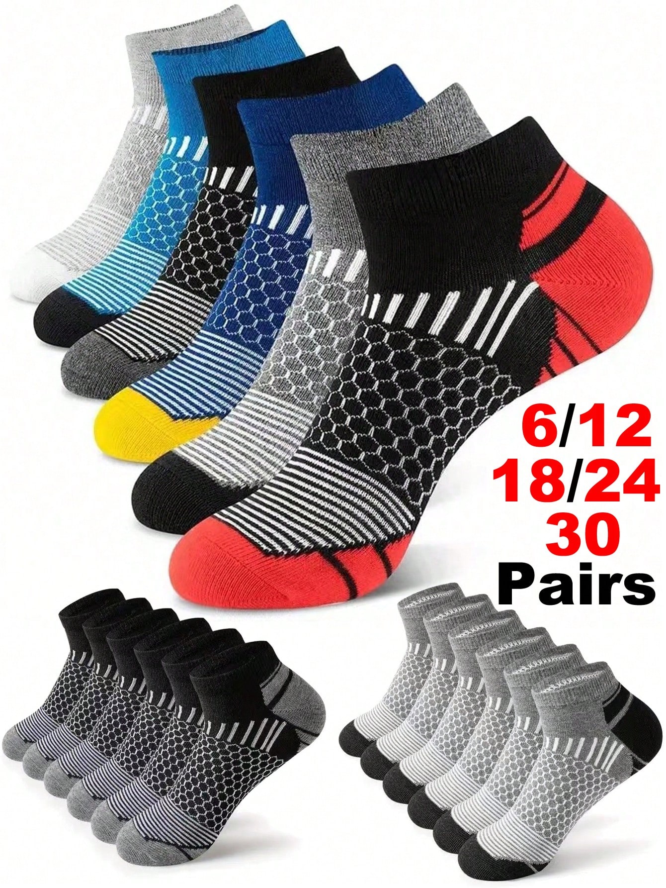12Pairs Men's Athletic Socks A – Ankle Sock Low Cut Bewertung und Preis