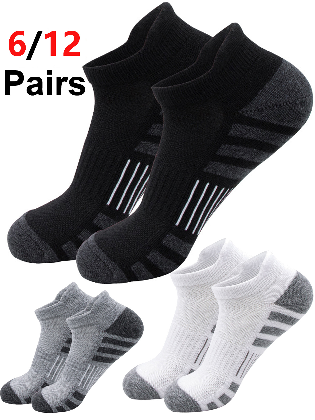 6/12 Pairs Low Cut Ankle Socks – Athletic Sock Cushion Bewertung und Preis